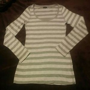 EXPRESS gray and white glitter long sleeve shirt